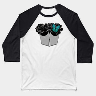 Dark roses corset with butterfly Baseball T-Shirt